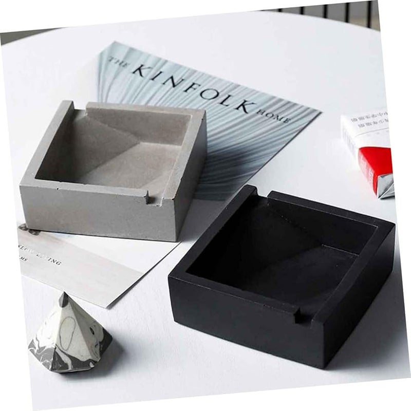 مطفأة سجائر إسمنتية جرة ديكور منزل صناعي أنيق للاستخدام الداخلي والخارجي هدية فريدة للمدخنين - Image 3